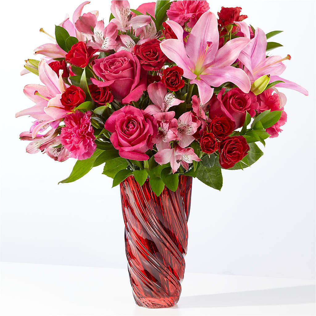 In Love Bouquet with Luxe Swirl Vase – BECCA'S BLING AND BLOOMS, Millington TN