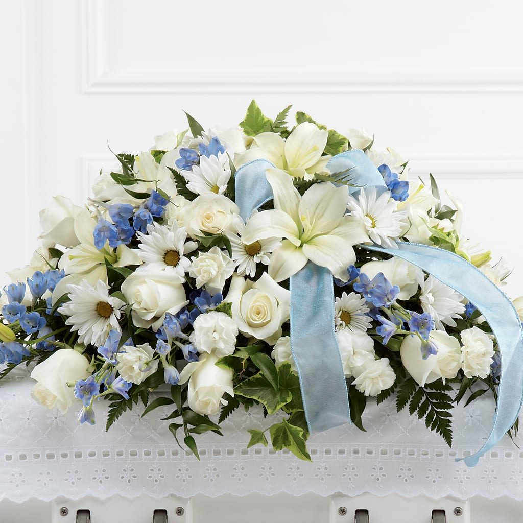 Tender Treasure Casket Spray – BECCA'S BLING AND BLOOMS, Millington TN