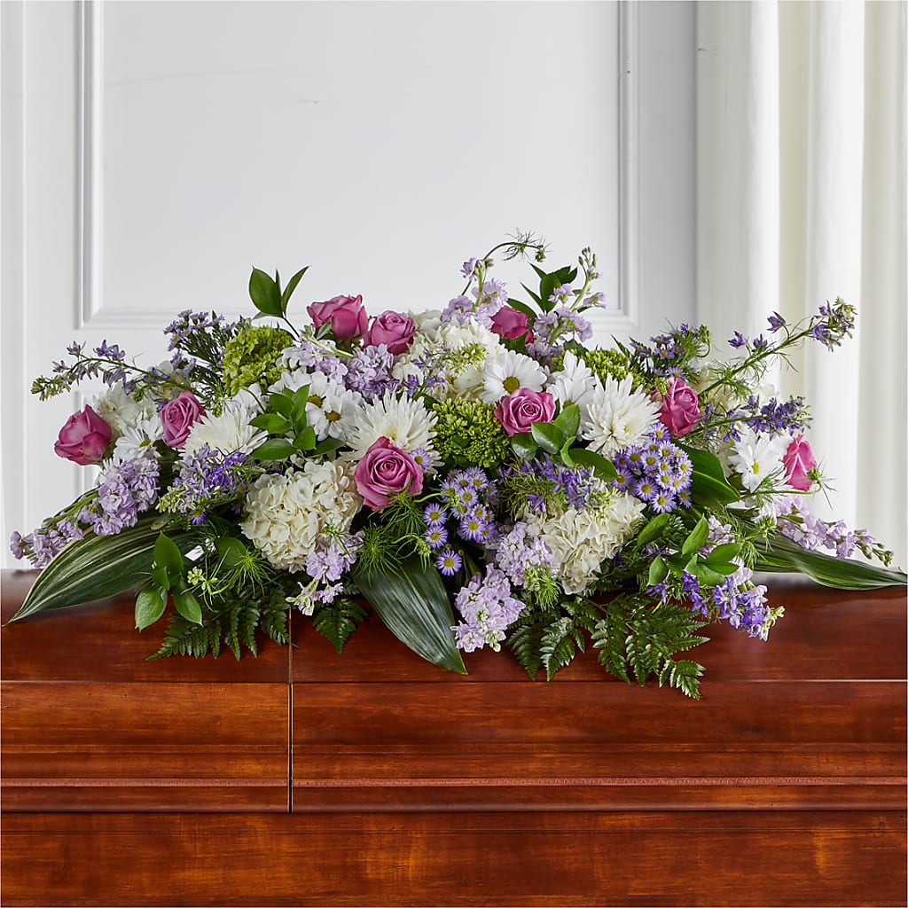 Meadows of Serenity Casket Spray – BECCA'S BLING AND BLOOMS, Millington TN
