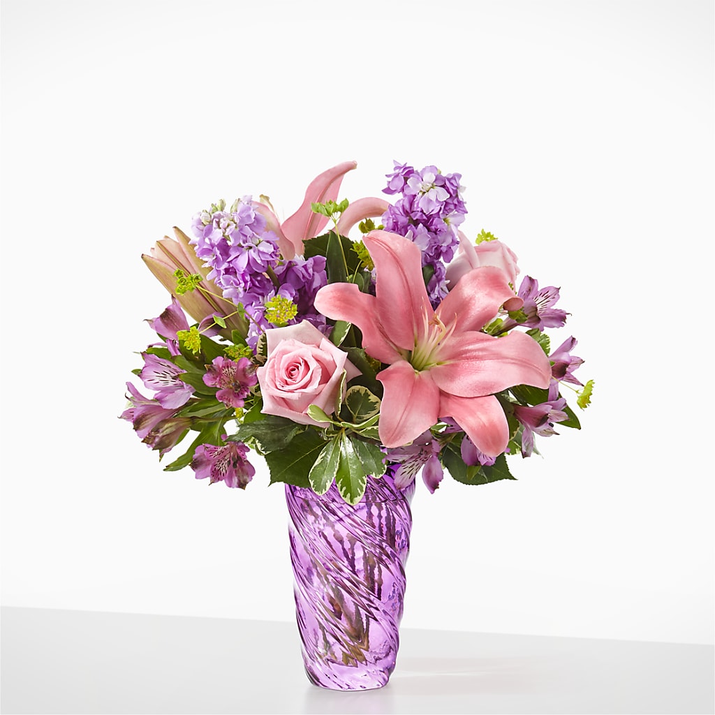 Precious Petals Bouquet with Luxe Swirl Vase – BECCA'S BLING AND BLOOMS, Millington TN