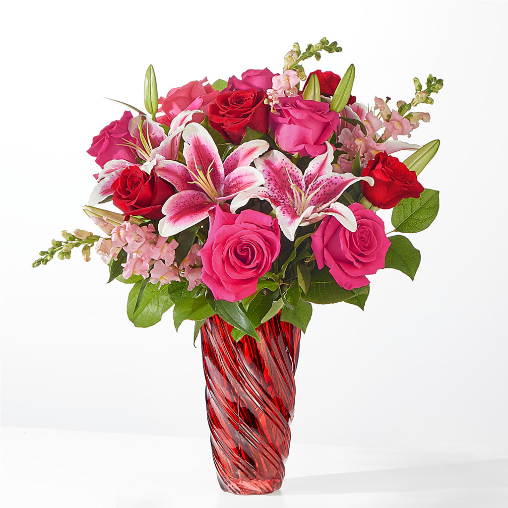 Always You Bouquet with Luxe Swirl Vase – BECCA'S BLING AND BLOOMS, Millington TN