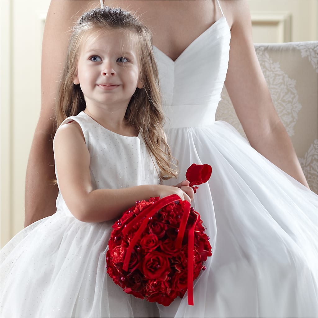Pure at Heart Flower Girl Arrangement – BECCA'S BLING AND BLOOMS, Millington TN