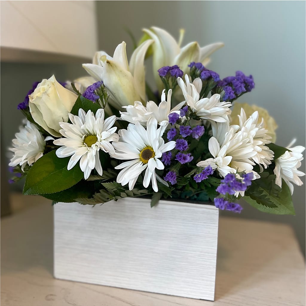 Beyond Blue Box Bouquet – BECCA'S BLING AND BLOOMS, Millington TN