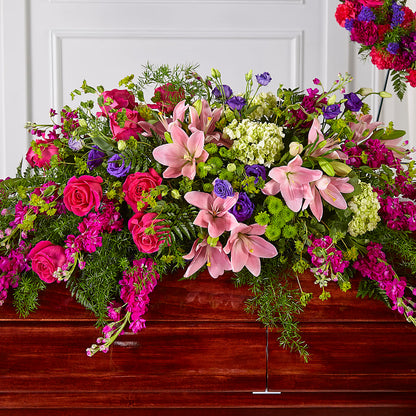 Radiant Tribute Casket Spray – BECCA'S BLING AND BLOOMS, Millington TN