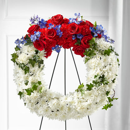 Patriotic Passion Wreath – BECCA'S BLING AND BLOOMS, Millington TN