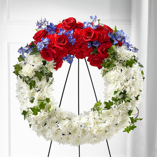 Patriotic Passion Wreath – BECCA'S BLING AND BLOOMS, Millington TN