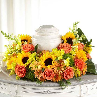 Faithful Sunflower Cremation Adornment – BECCA'S BLING AND BLOOMS, Millington TN