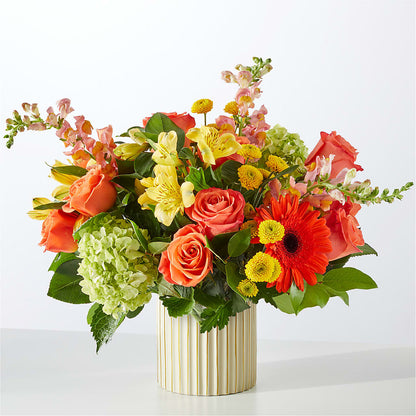 Autumn Sunshine Bouquet with Ivory Vase – BECCA'S BLING AND BLOOMS, Millington TN