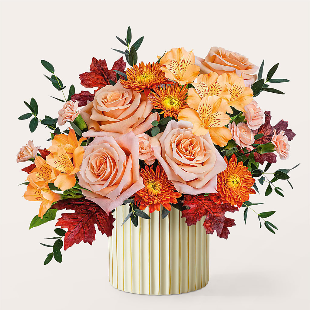 Spiced Latte Bouquet with Ivory Vase – BECCA'S BLING AND BLOOMS, Millington TN
