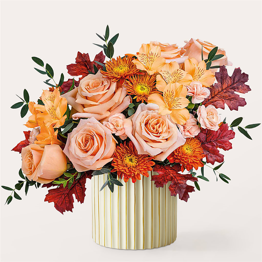 Spiced Latte Bouquet with Ivory Vase – BECCA'S BLING AND BLOOMS, Millington TN
