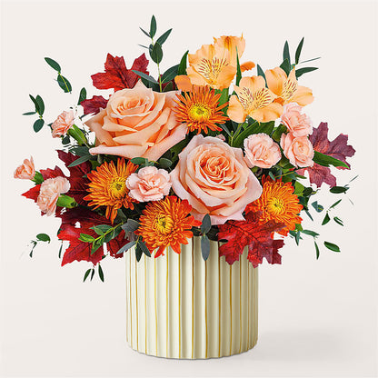 Spiced Latte Bouquet with Ivory Vase – BECCA'S BLING AND BLOOMS, Millington TN