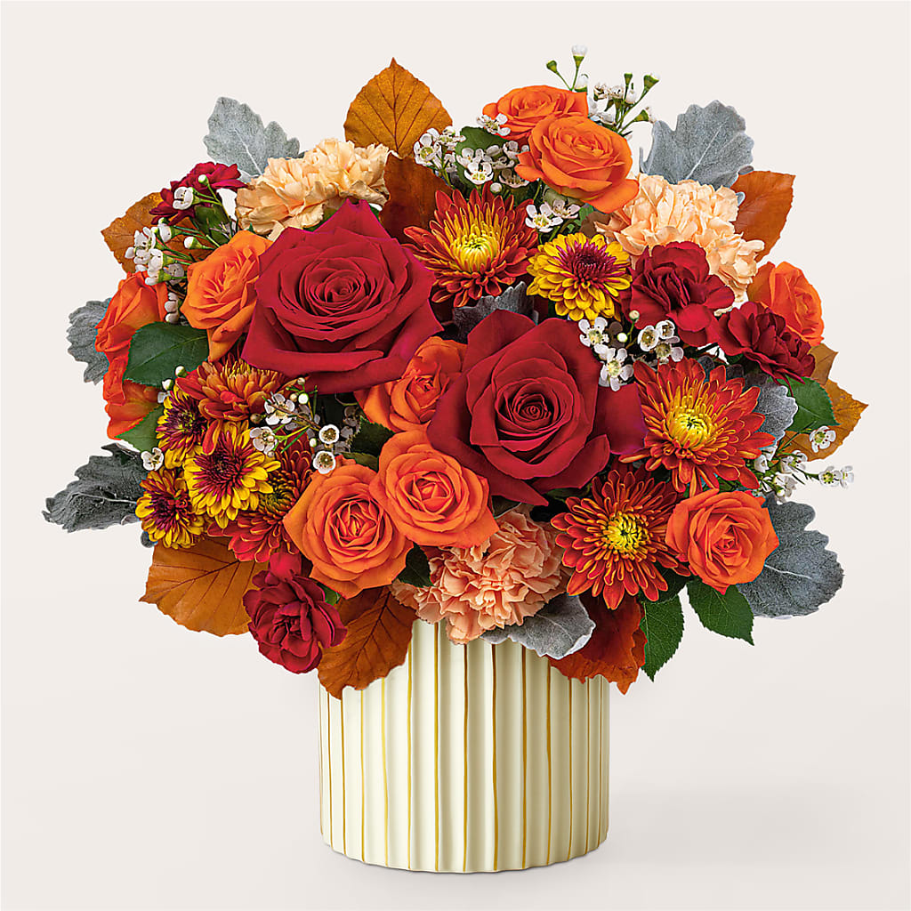 Merlot Bouquet with Ivory Vase – BECCA'S BLING AND BLOOMS, Millington TN