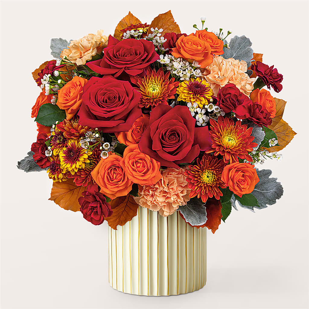 Merlot Bouquet with Ivory Vase – BECCA'S BLING AND BLOOMS, Millington TN