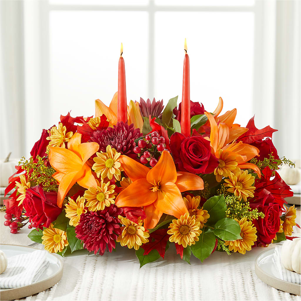 Autumn's Embrace Centerpiece – BECCA'S BLING AND BLOOMS, Millington TN